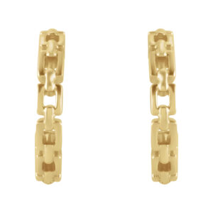 Chain Link Huggie Earrings in 14K Yellow Gold