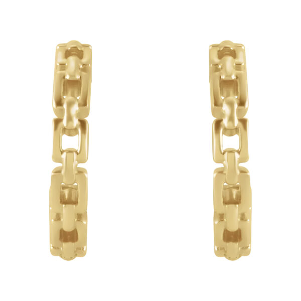 Chain Link Huggie Earrings in 14K Yellow Gold