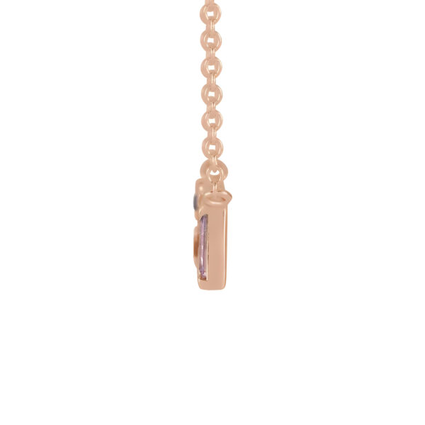 Pink Multi-Gemstone & Diamond Bar Necklace in 14k Rose Gold