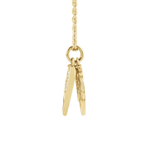 Diamond Angel Wings Necklace in 14K Yellow Gold