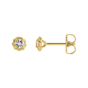 Diamond Rope Stud Earrings in 14K Yellow Gold 1/5 CTW