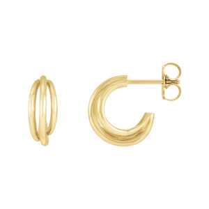 Multi Layer Hoop Earrings in 14K Yellow Gold