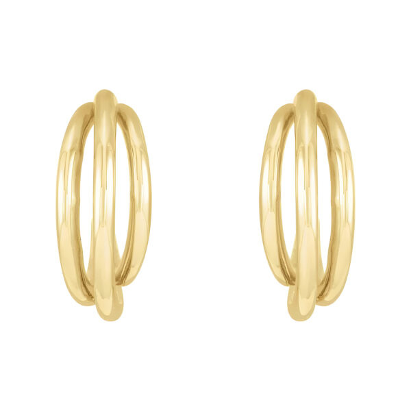 Multi Layer Hoop Earrings in 14K Yellow Gold