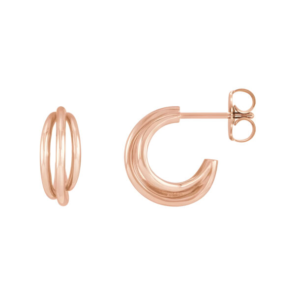 Multi Layer Hoop Earrings in 14K Rose Gold