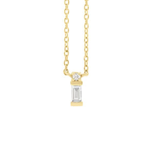 Diamond Bar Necklace in 14K Yellow Gold