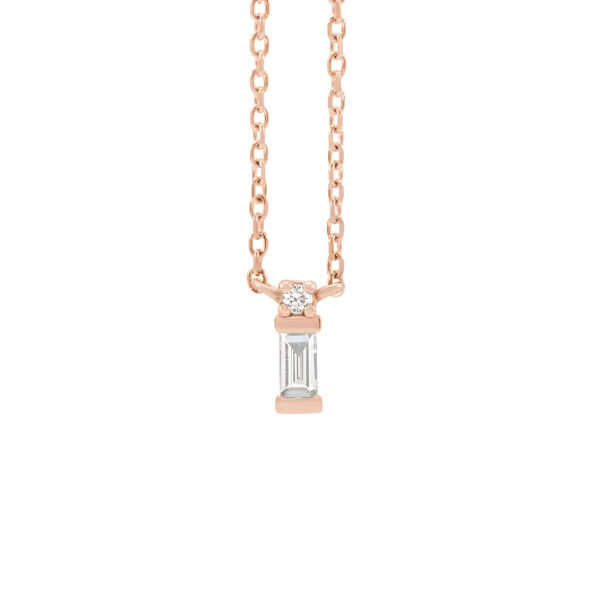 Diamond Bar Necklace in 14K Rose Gold