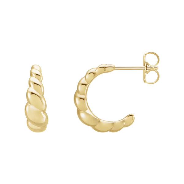 Rope Dome Hoop Earrings in 14K Yellow Gold