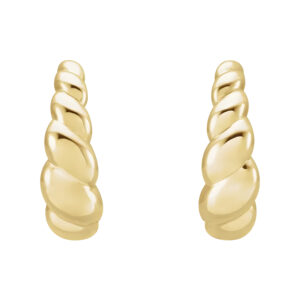 Rope Dome Hoop Earrings in 14K Yellow Gold