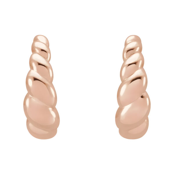 Rope Dome Hoop Earrings in 14K Rose Gold