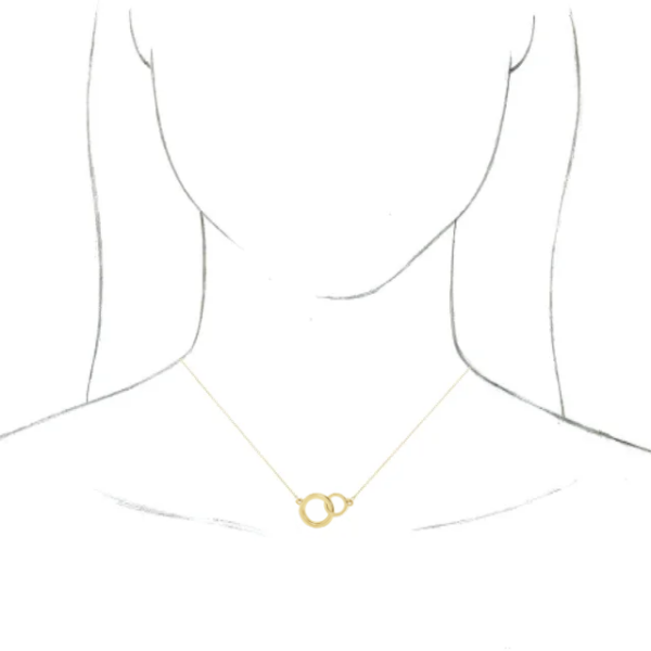 Interlocking Circle Necklace in 14k Yellow Gold