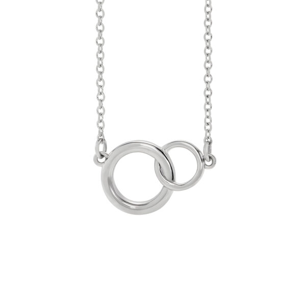 Interlocking Circle Necklace in 14K White Gold