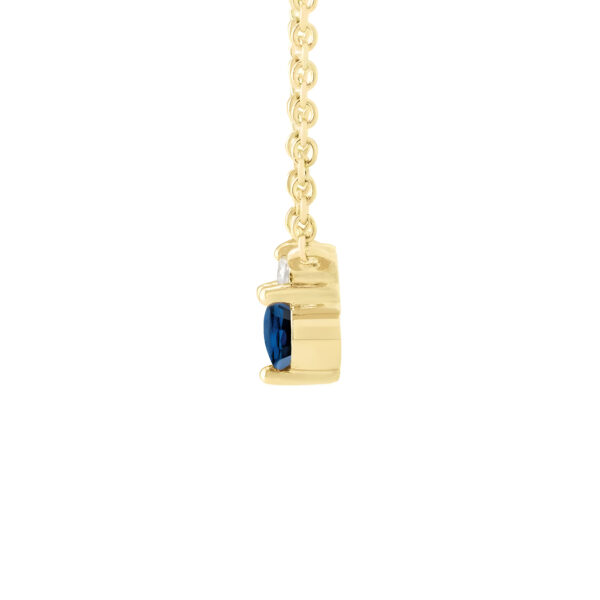 Blue Sapphire and Diamond Necklace in 14K Yellow Gold