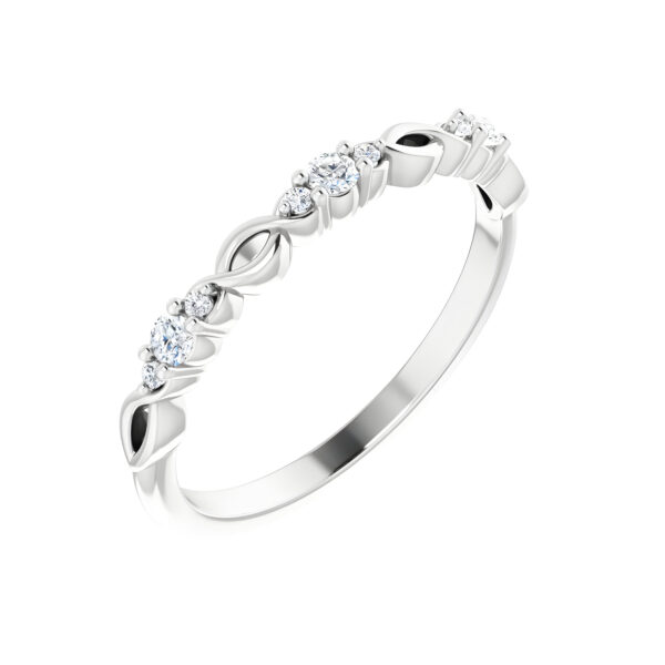 Diamond Anniversary Band in 14K White Gold 1/8 CTW