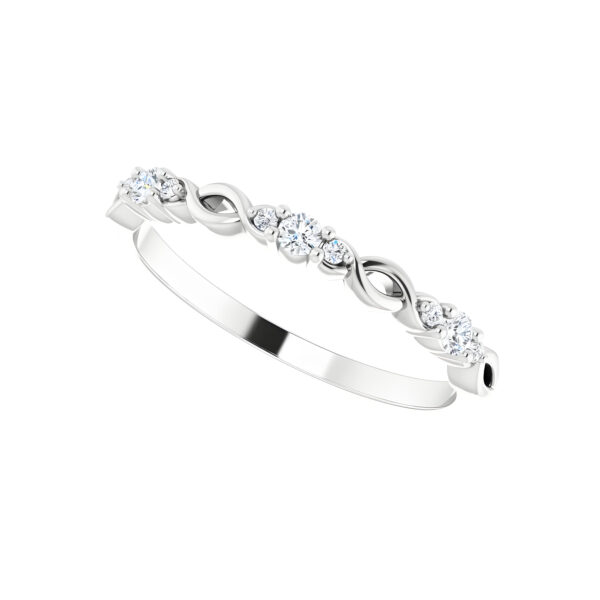 Diamond Anniversary Band in 14K White Gold 1/8 CTW