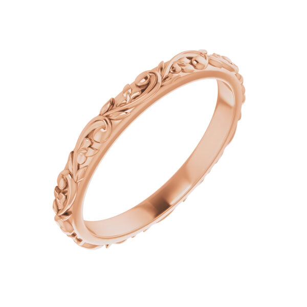 Floral Wedding Band in 14k Rose Gold