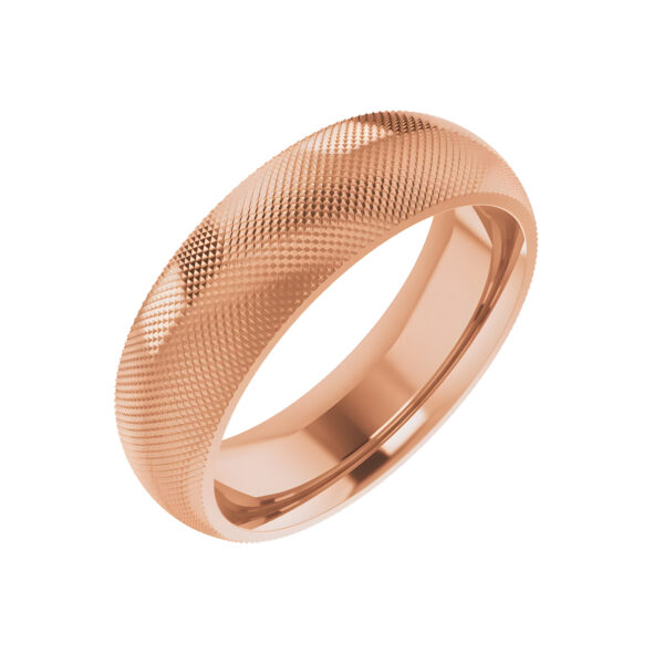 Knurled Pattern Wedding Band in 14k Rose Gold (6mm)