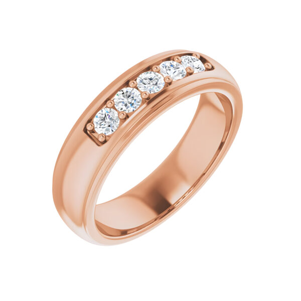 Men's Diamond Band in 14k Rose Gold