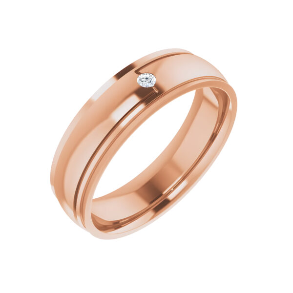 Men's Art Deco Diamond Wedding Band in 14k Rose Gold