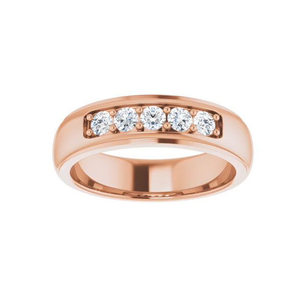 Men's Diamond Band in 14k Rose Gold