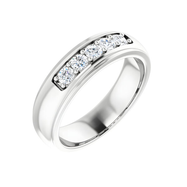 Men's Diamond Band in 14k White Gold