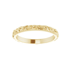 Floral Wedding Band in 14k Yellow Gold