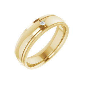 Men's Art Deco Diamond Wedding Band in 14k Yellow Gold