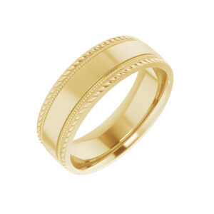 Men's Rope Band with Milgrain in 14k Yellow Gold (7 mm)