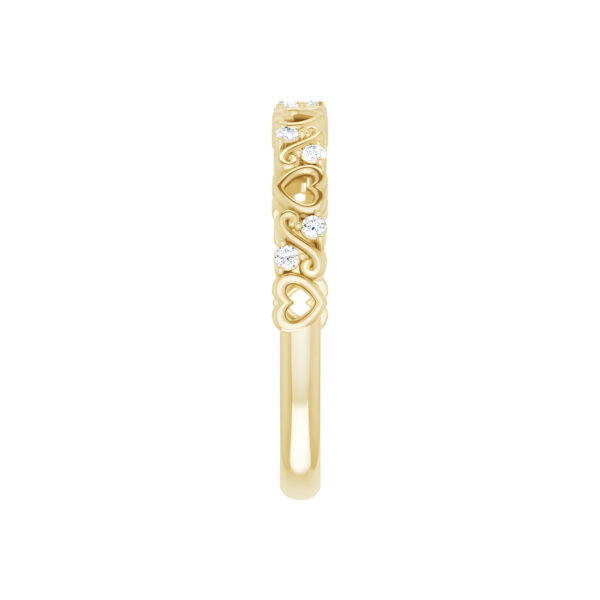 Diamond Heart Anniversary Band in 14K Yellow Gold 1/8 CTW