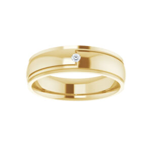 Men's Art Deco Diamond Wedding Band in 14k Yellow Gold