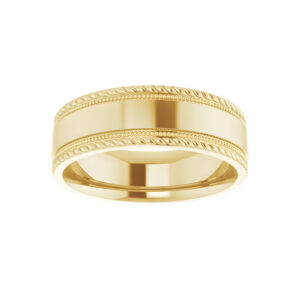 Men's Rope Band with Milgrain in 14k Yellow Gold (7 mm)