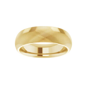 Knurled Pattern Wedding Band in 14k Yellow Gold (6mm)