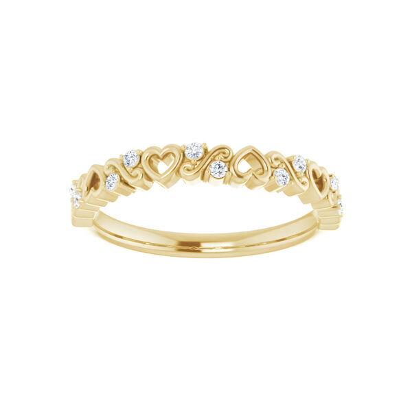 Diamond Heart Anniversary Band in 14K Yellow Gold 1/8 CTW