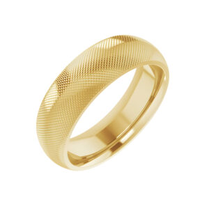 Knurled Pattern Wedding Band in 14k Yellow Gold (6mm)