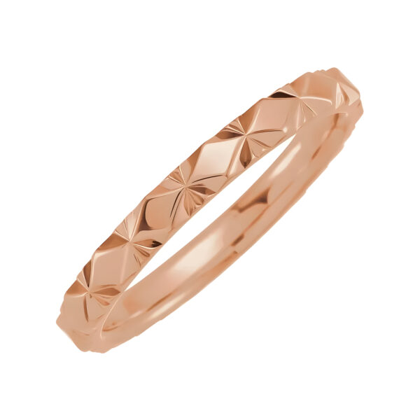 Faceted Wedding Band in 14k Rose Gold