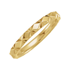 Faceted Wedding Band in 14k Yellow Gold