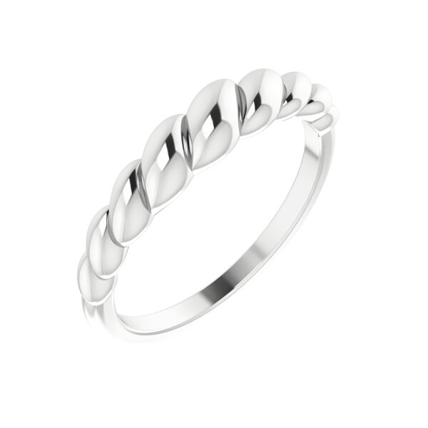 Rope Dome Ring in 14K White Gold