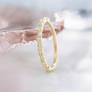 Diamond Baguette Anniversary Band in 14K Yellow Gold