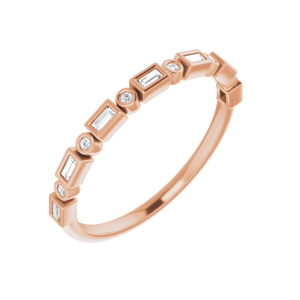 Diamond Baguette Anniversary Band in 14K Rose Gold 1/8 CTW