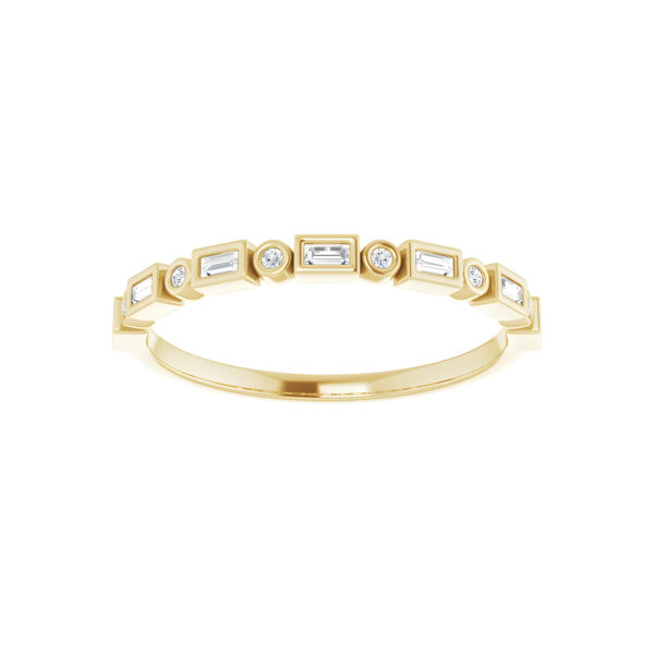 Diamond Baguette Anniversary Band in 14K Yellow Gold 1/8 CTW