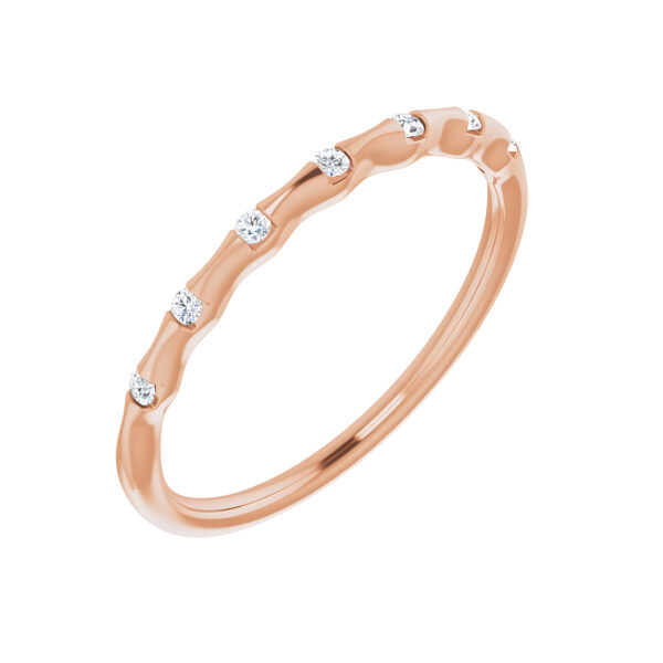 Wave Diamond Stackable Ring in 14K Rose Gold (0.06 CTW)