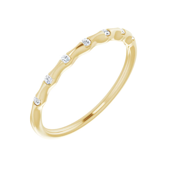 Wave Diamond Stackable Ring in 14K Yellow Gold (0.06 CTW)