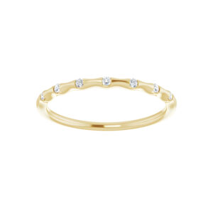 Wave Diamond Stackable Ring in 14K Yellow Gold (0.06 CTW)