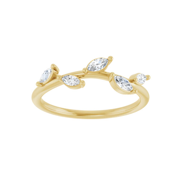 Marquise Diamond Leaf Ring in 14k Yellow Gold (1/4 CTW)